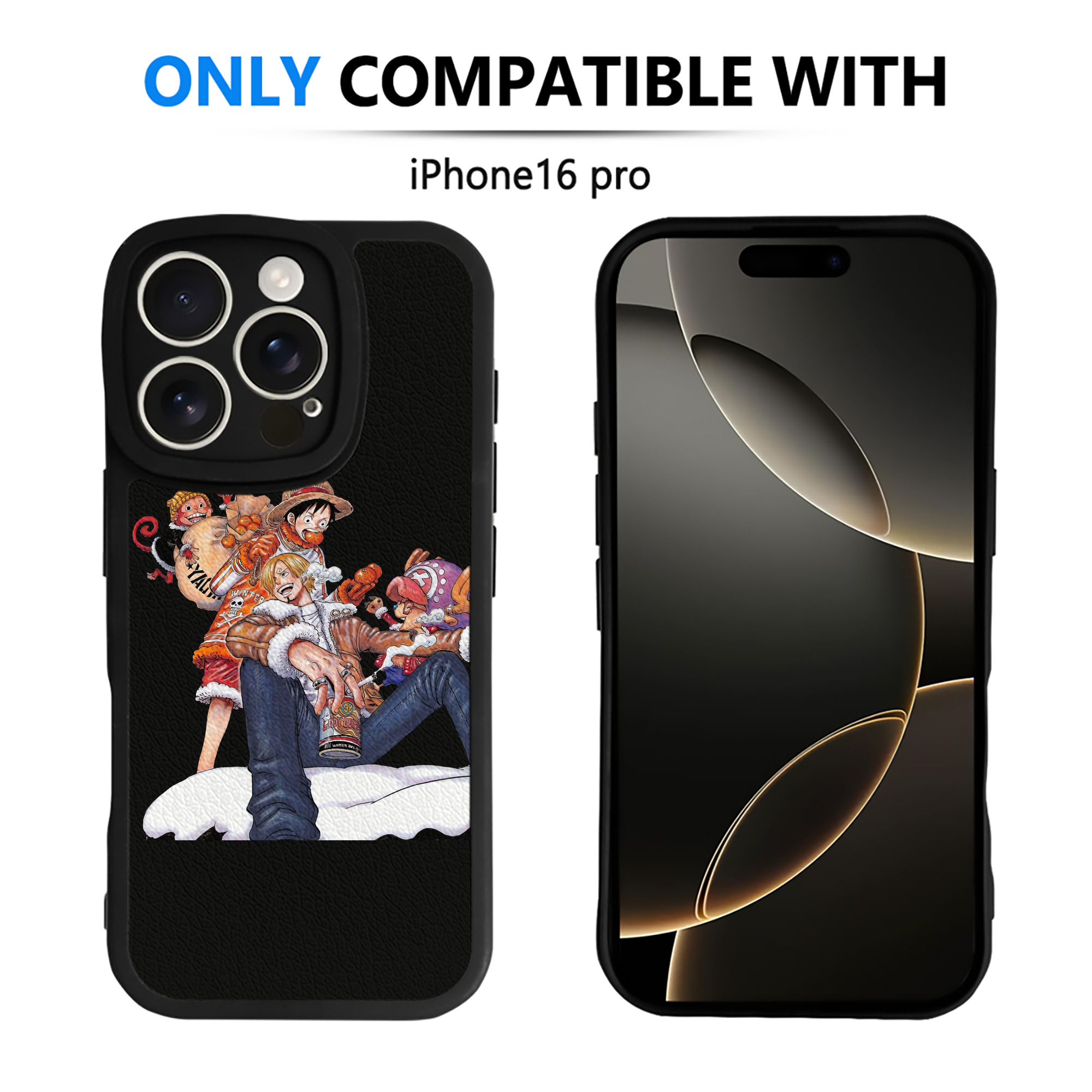 （画像用） ワンピース サンジ ONE PIECE Sanji 【iPhone 16シリーズ対応】シリコンスマホケース（レザー調） 材質：シリコン